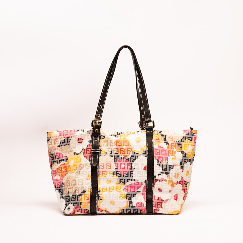 Fendi Zucchino Floral Charm Tote