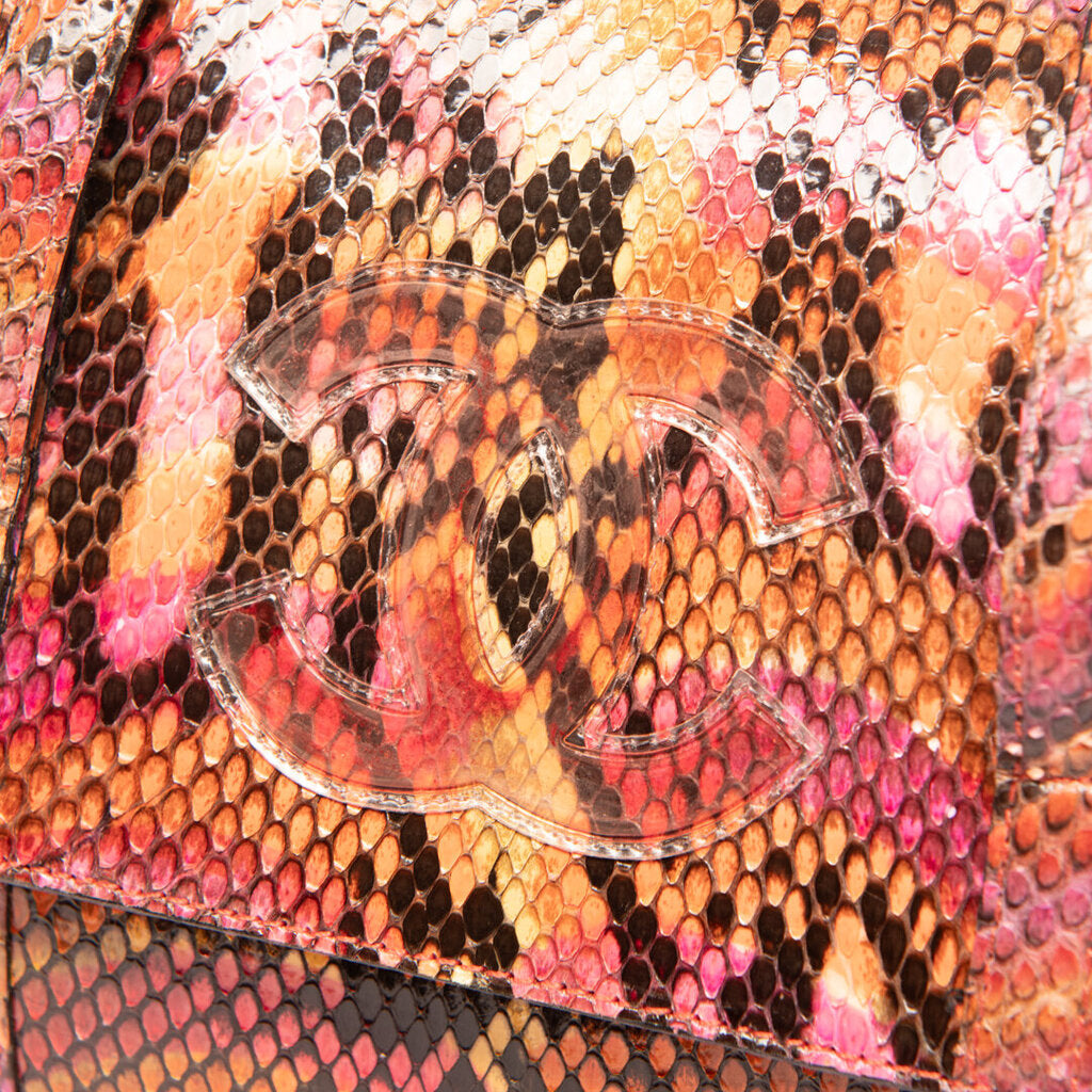Chanel Pink Python Double Handle Bag