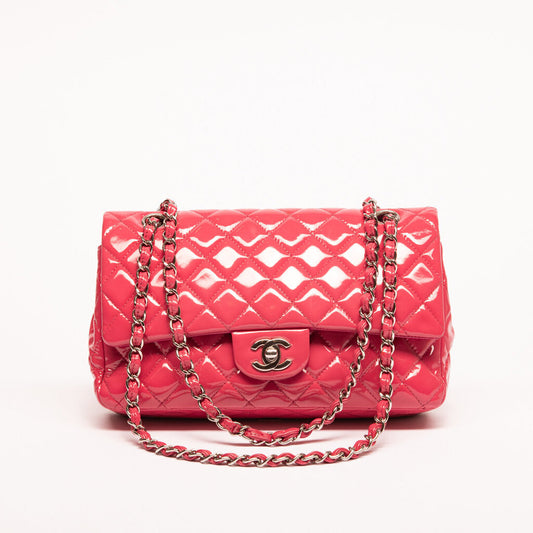 Chanel Pink Patent Double Flap