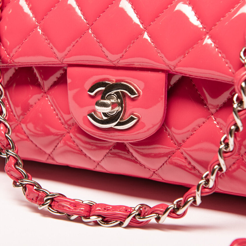 Chanel Pink Patent Double Flap