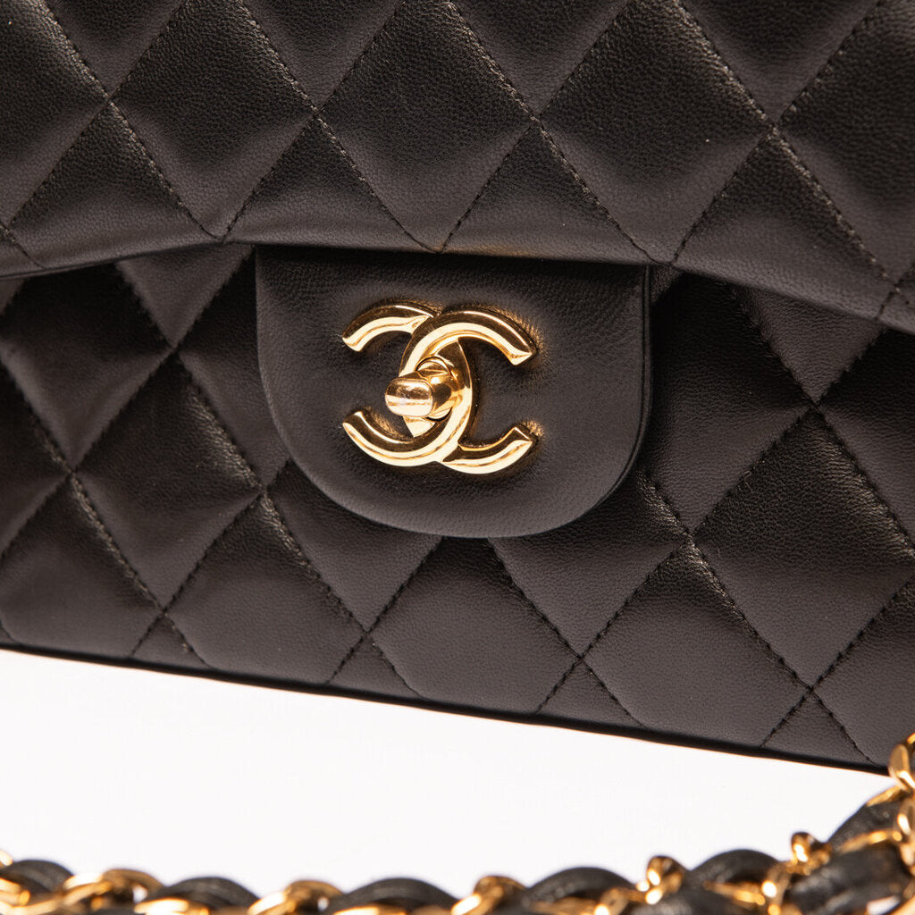 Chanel Black Lambskin Jumbo Double Flap (2017)