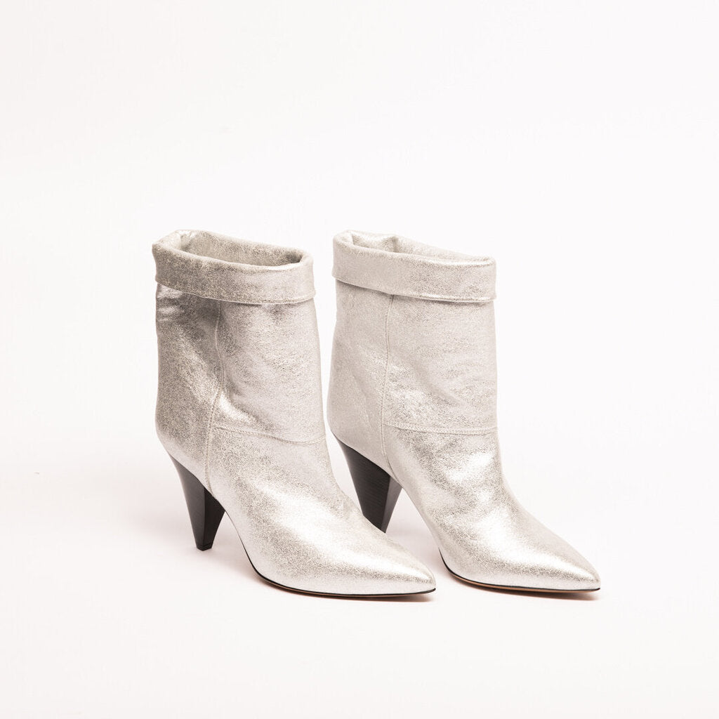 Isabel Marant Metallic Silver Leather Boot