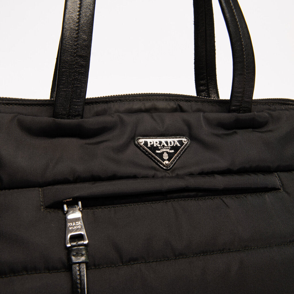 Prada Black Nylon Tessuto Tote Bag