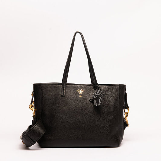 Christian Dior Black Bee Tote with Bee Charm