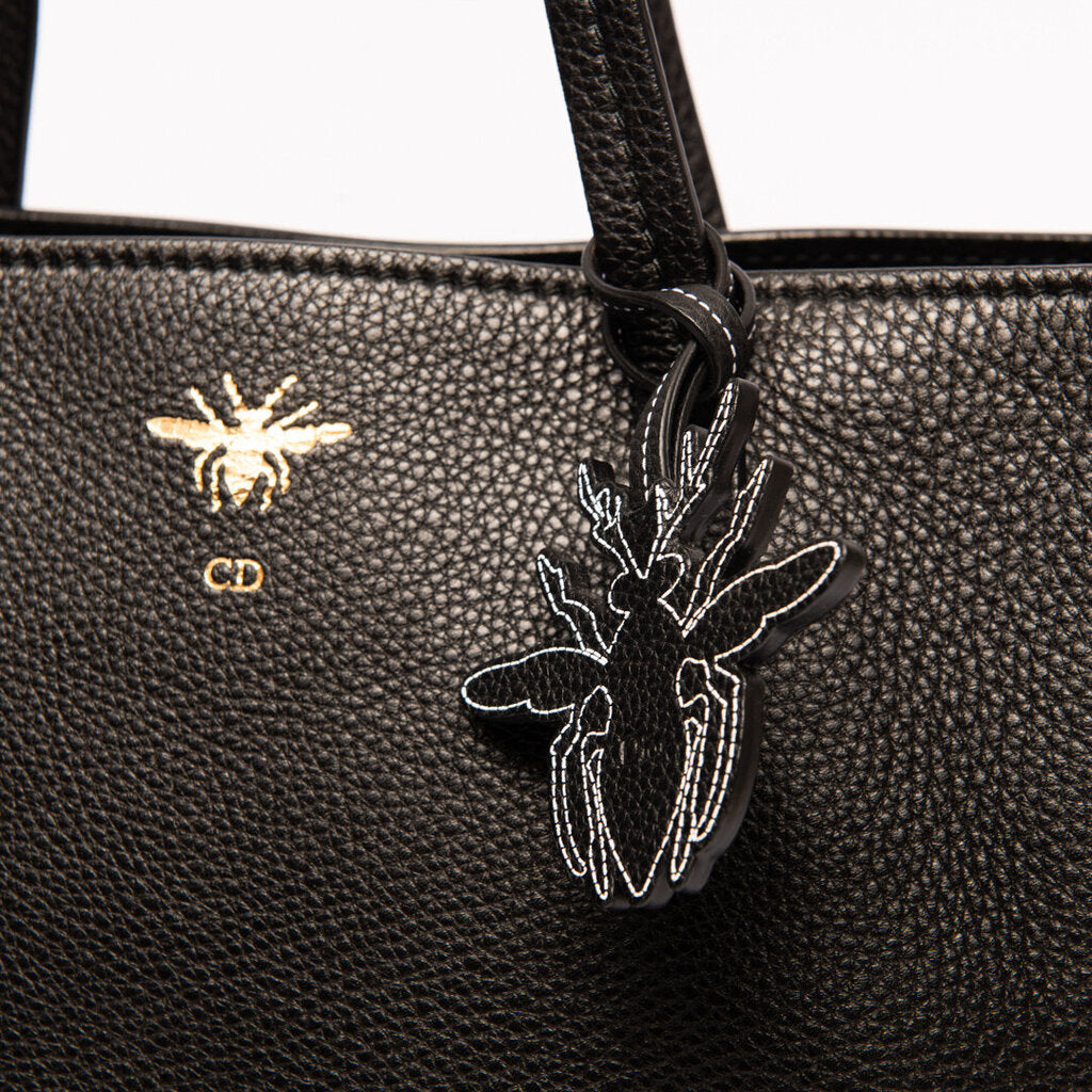 Christian Dior Black Bee Tote with Bee Charm