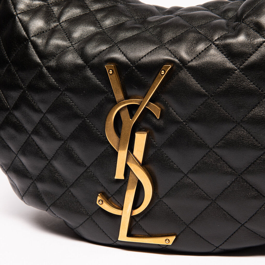 YSL Black Quilted Nappa Icare Hobo