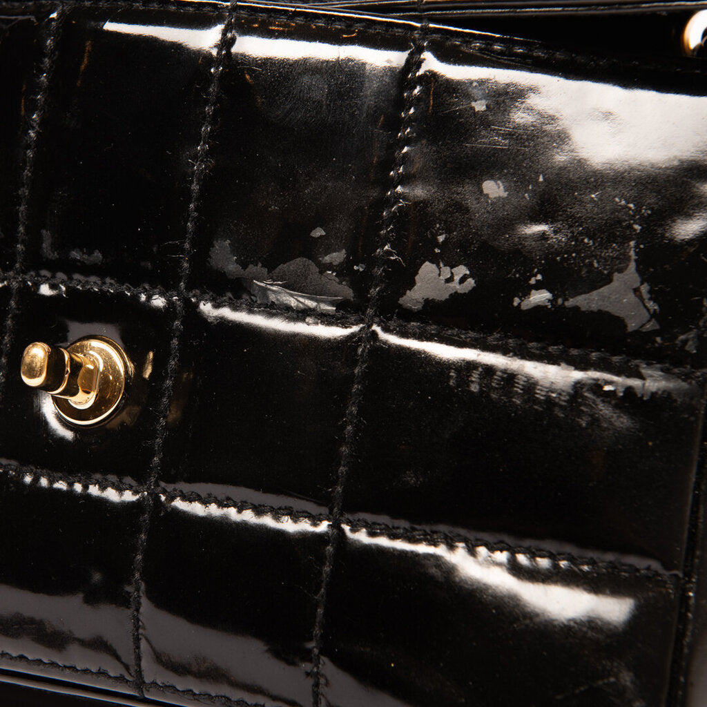 Chanel Black Chocolate Bar Patent Bag