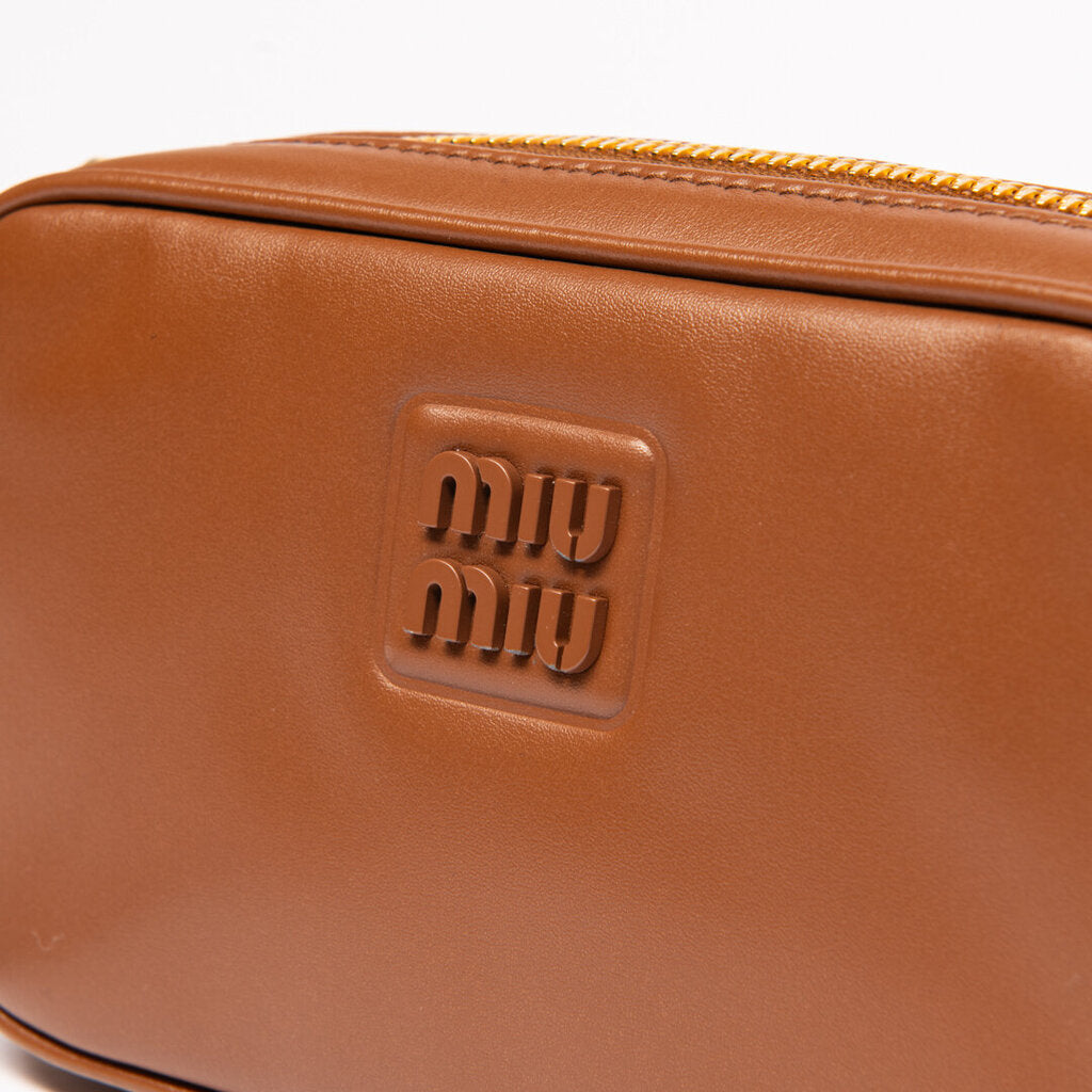 Miu Miu Brown Pouch With Wristlet Strap