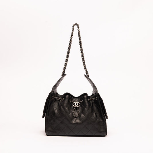 Chanel Black Caviar Gunmetal 25