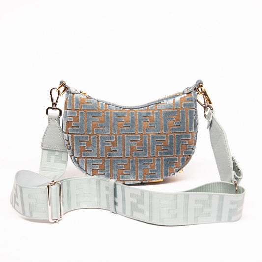Fendi Blue Jacquard Fendigraphy Mini Bag