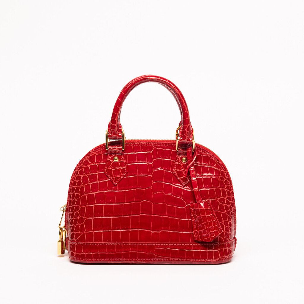 Louis Vuitton Red Crocodile BB Alma