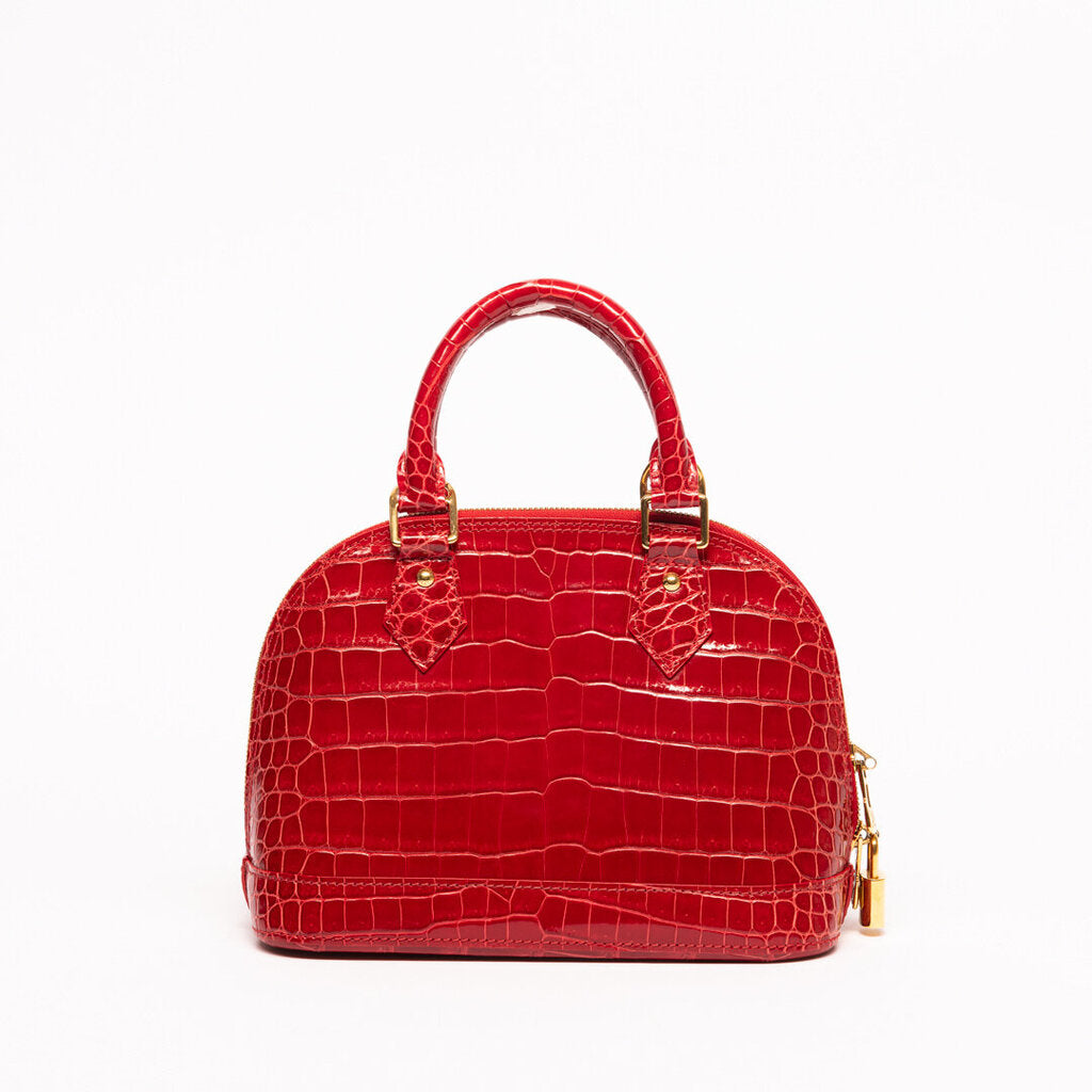 Louis Vuitton Red Crocodile BB Alma