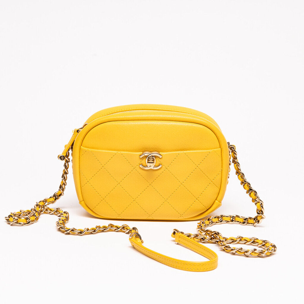 Chanel Yellow Turnlock Camera