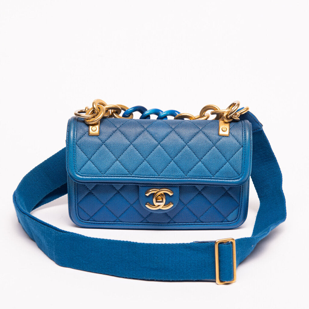 Chanel Blue Ombre Sunset On The Sea Crossbody
