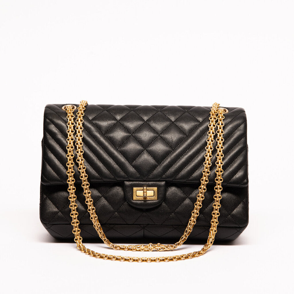 Chanel Black Caviar Leather 2.55 226 Reissue Double Flap (2017)