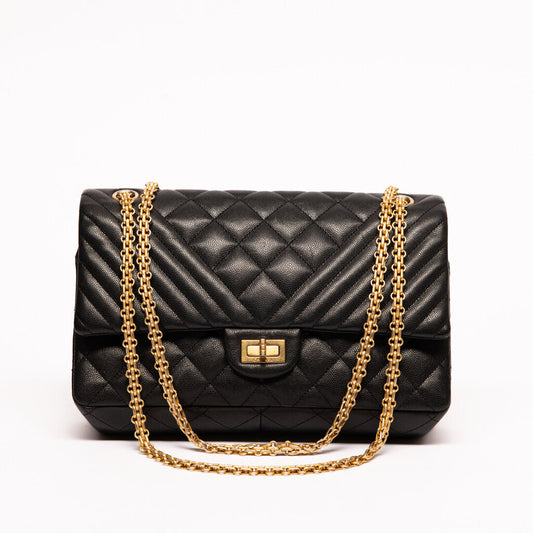 Chanel Black Caviar Leather 2.55 226 Reissue Double Flap (2017)