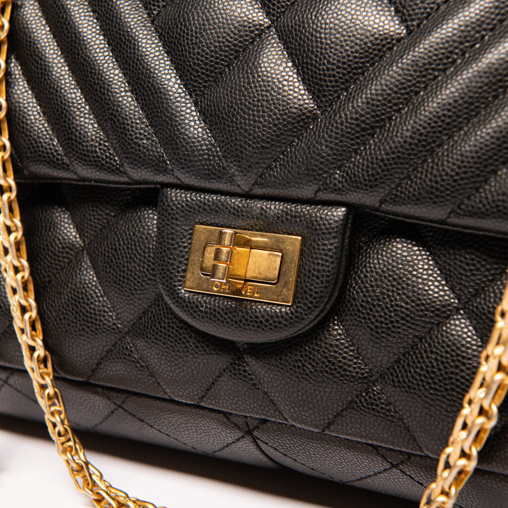 Chanel Black Caviar Leather 2.55 226 Reissue Double Flap (2017)