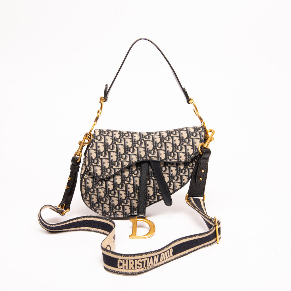 Christian Dior Oblique Medium Saddle With 2 Straps