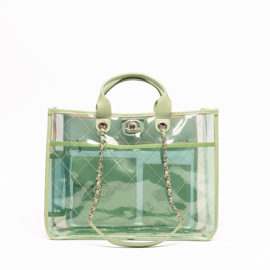 Chanel Green, Pink & Blue PVC Tote