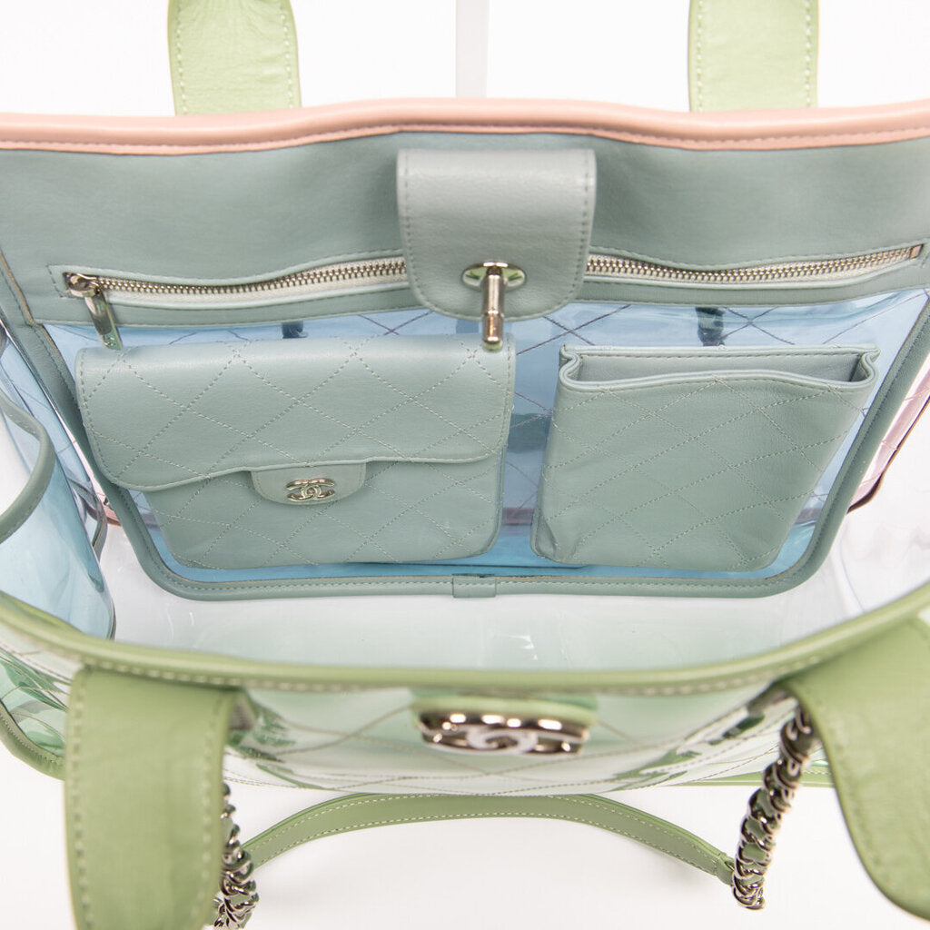 Chanel Green, Pink & Blue PVC Tote