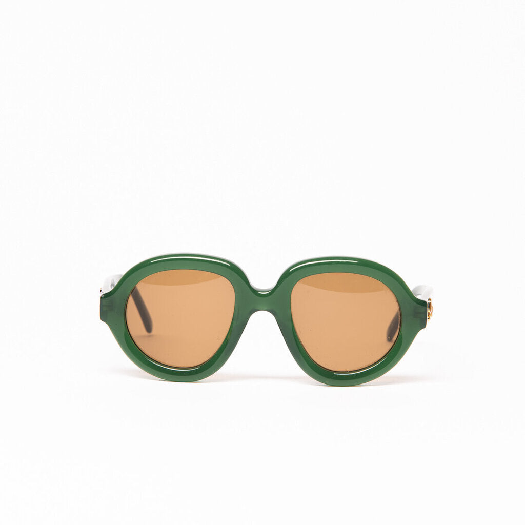 Loewe Green Oversized Oval Frame Sunglasses