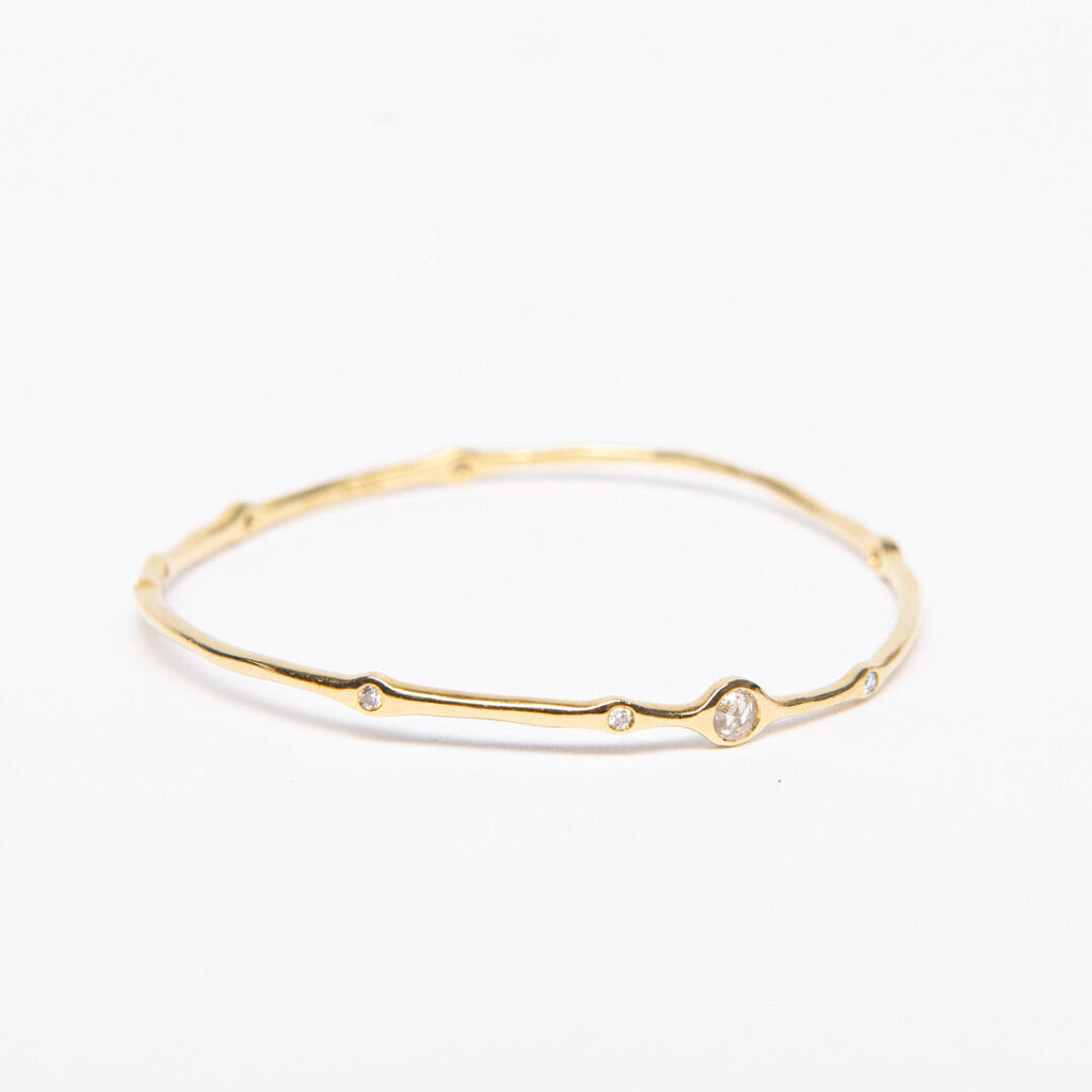 Ippolita FP 18k YG + 9 Station Diamond Bangle