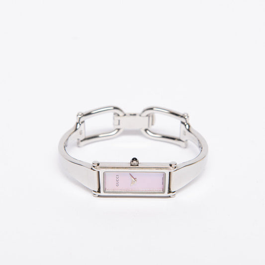 Gucci Baby Pink Pearl Face & Silver Watch