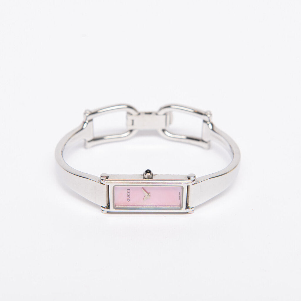 Gucci White Watch With Pink Face