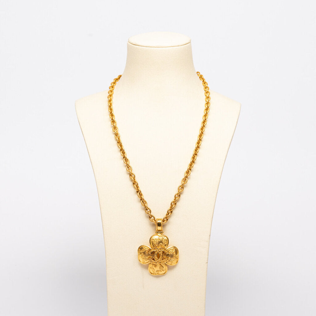 Chanel Gold Coco Clover Necklace (1996)