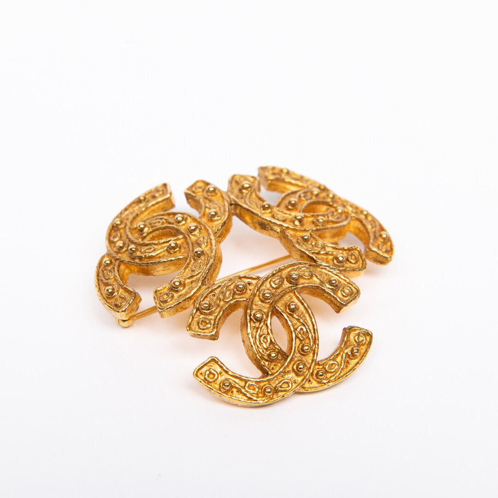 Chanel Gold Circle Brooch