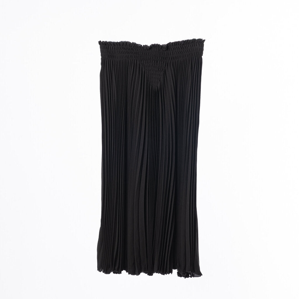 Valentino Black Silk Pleated Skirt