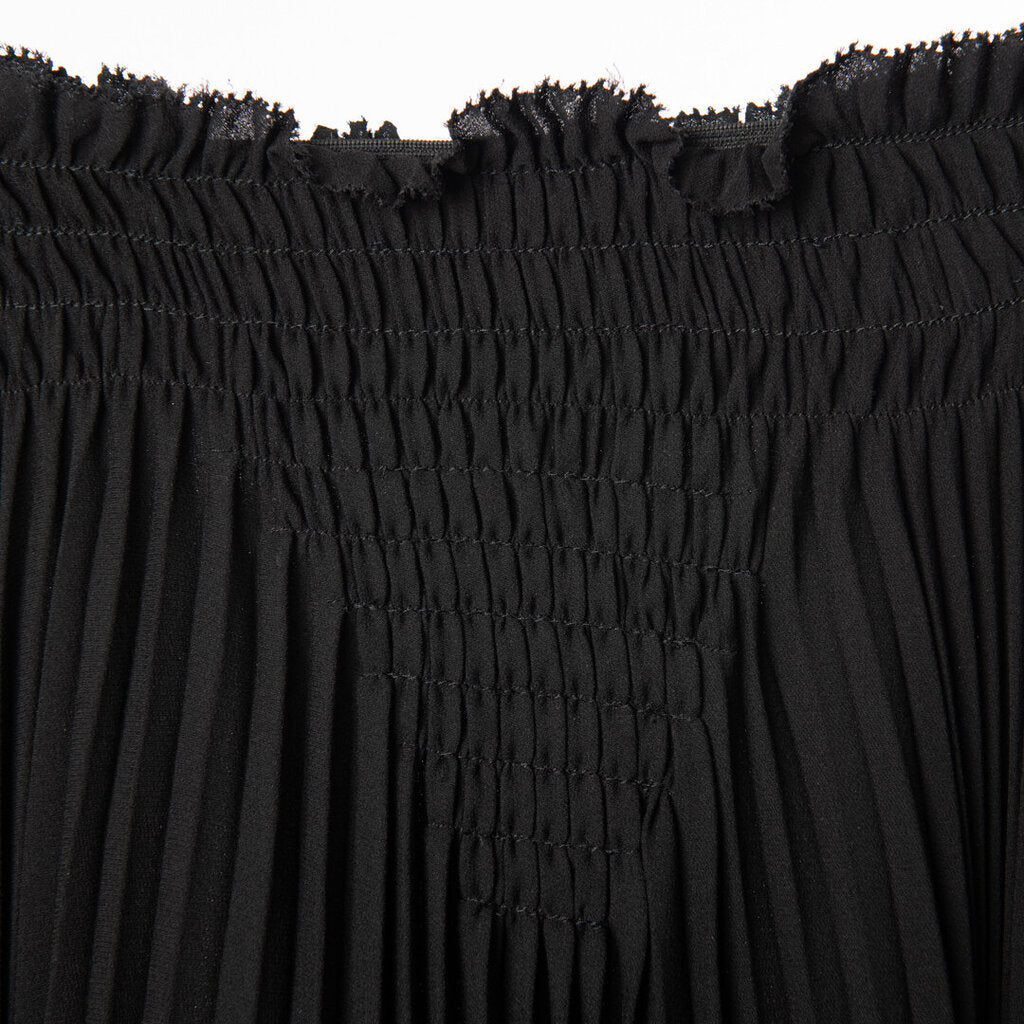 Valentino Black Silk Pleated Skirt