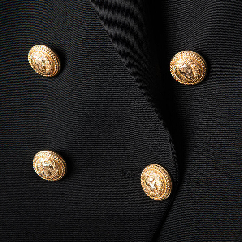 Balmain Black Wool Double Breasted Blazer