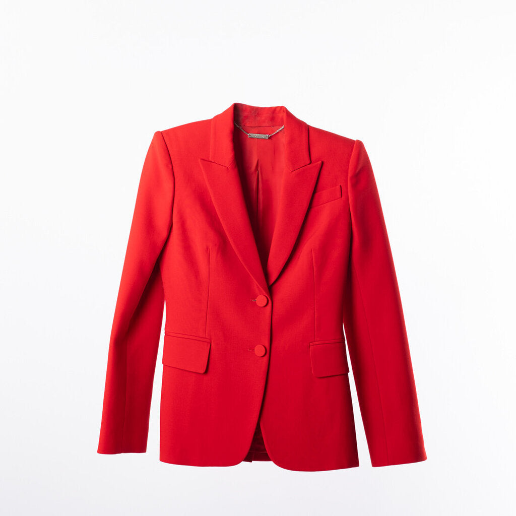 Alexander McQueen Red Wool & Silk Blazer & Pant Set