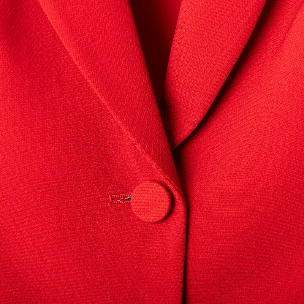 Alexander McQueen Red Wool & Silk Blazer & Pant Set