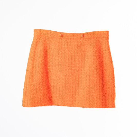 Valentino Orange Tweed Mini Skirt