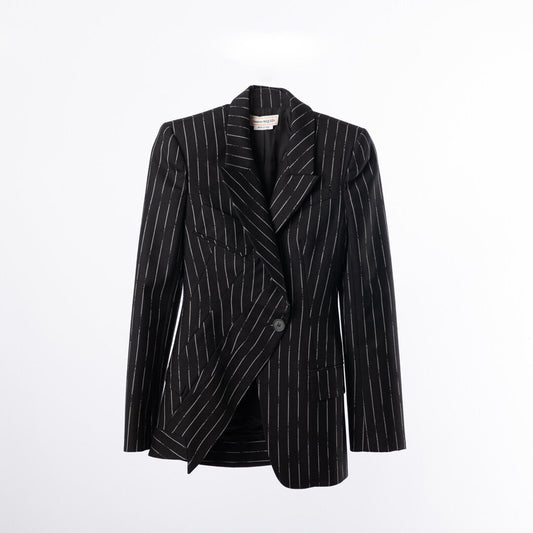 Alexander McQueen Wool Chalk Pin Stripe Blazer & Pant Set (2023)