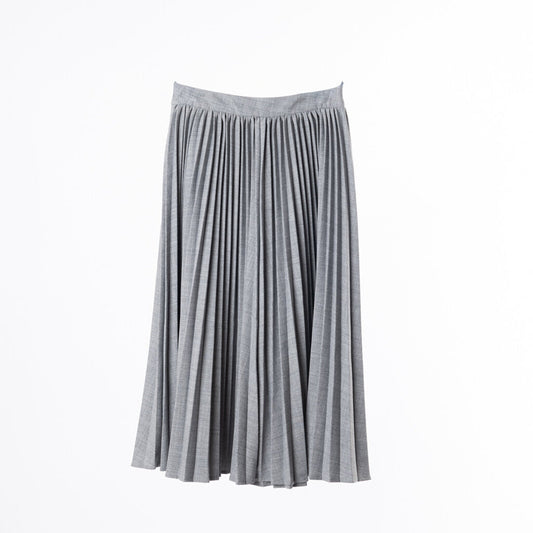 Co Grey Poly Blend Pleated Skirt