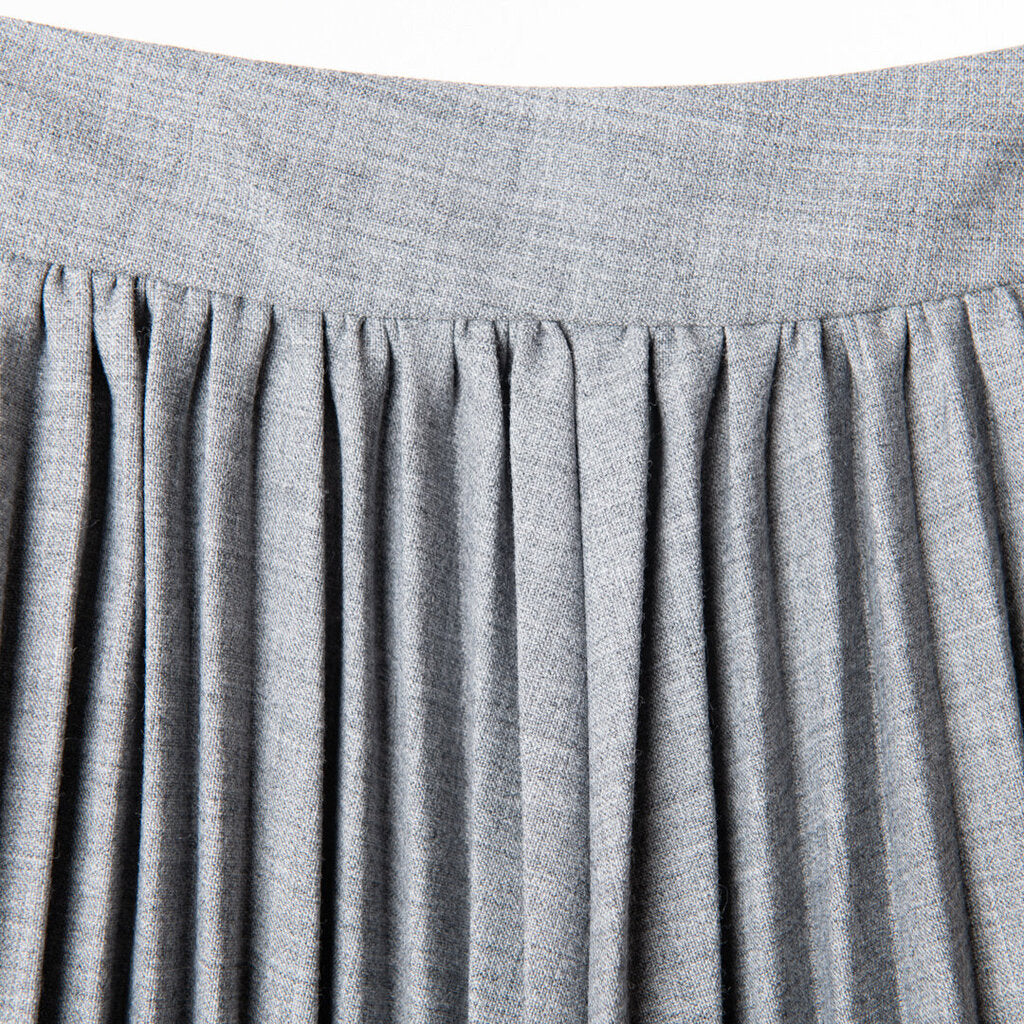 Co Grey Poly Blend Pleated Skirt