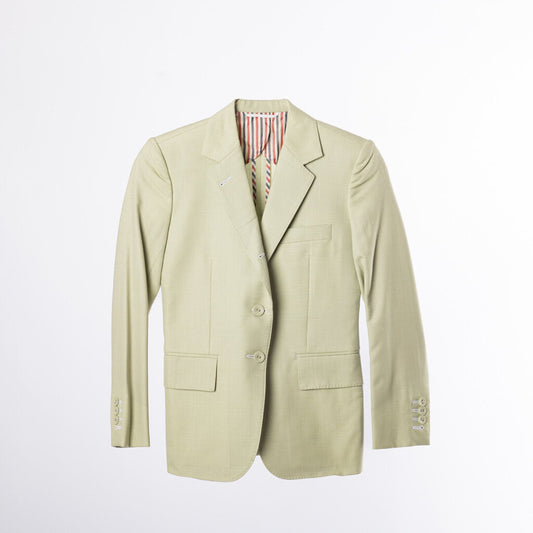 Thom Browne Pale Green Check Wool Blazer