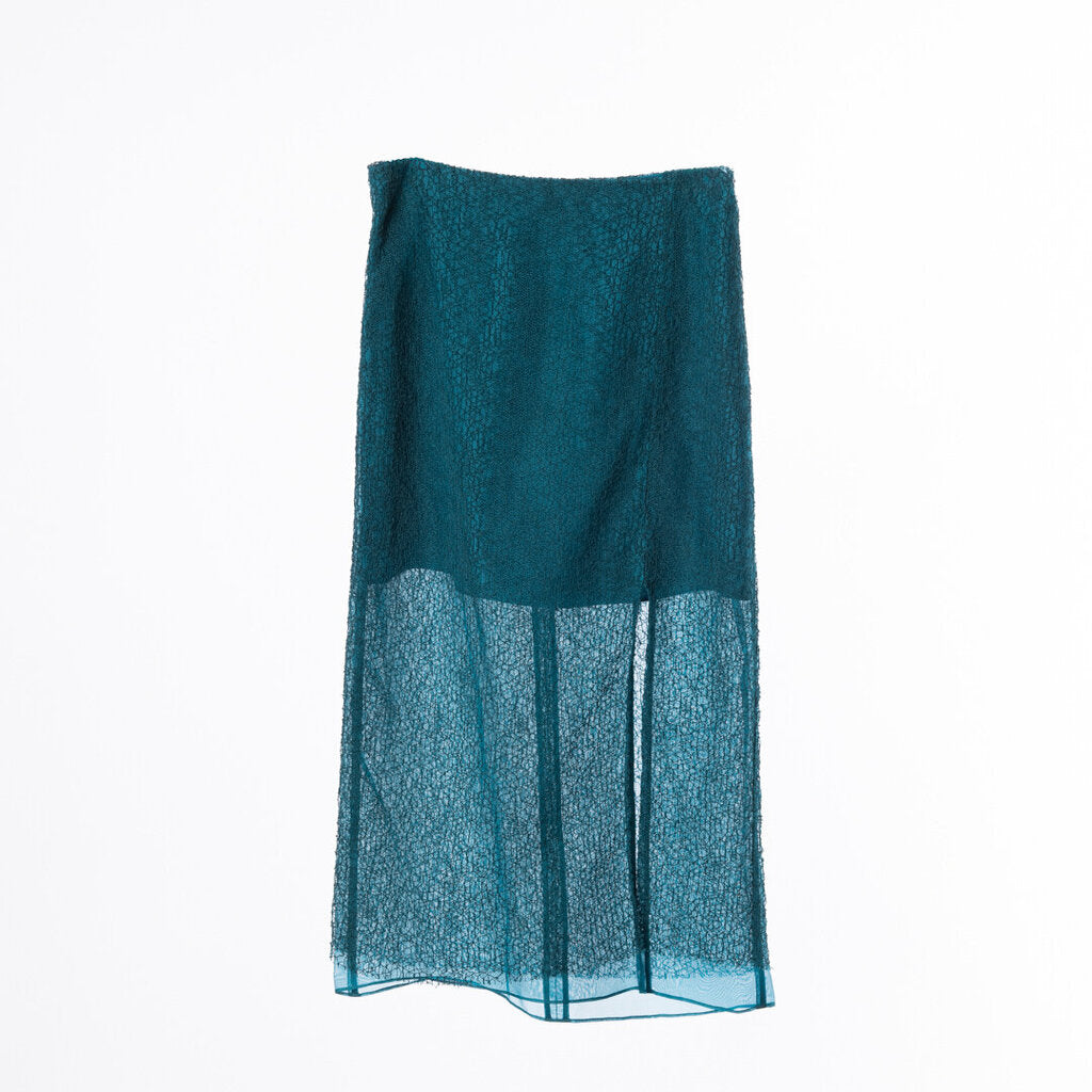 Jason Wu Collection Teal Lace Midi Skirt