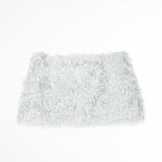 Sandy Liang Blue Mohair & Cotton Mini Skirt