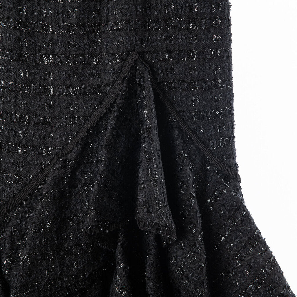Erdem Black Tweed Poly Blend Maxi Skirt