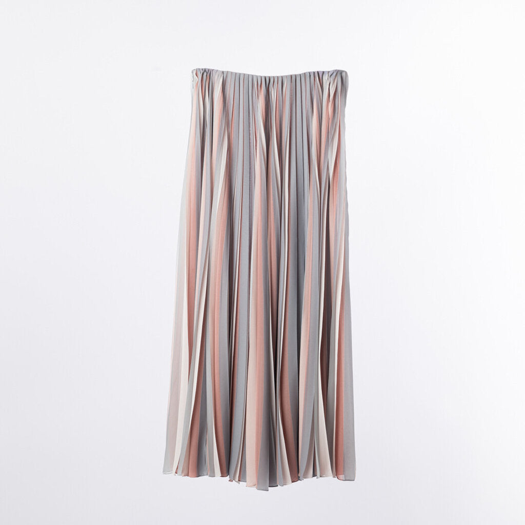 Christian Dior Grey & Pink Pleated Maxi Skirt