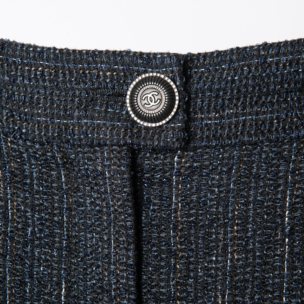 Chanel Navy Poly Tweed Short