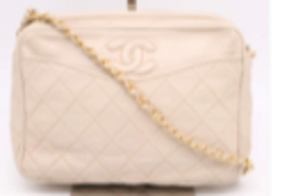 Vintage Cream Leather Camera Bag
