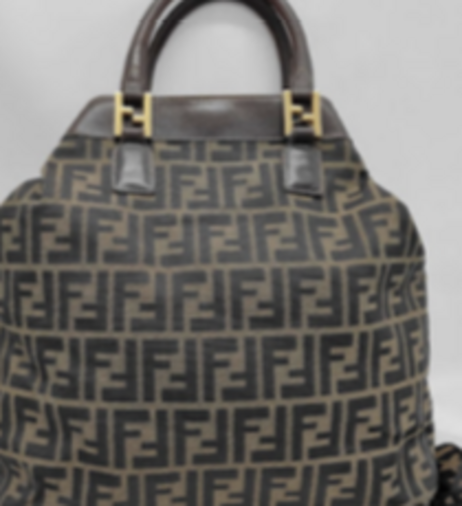 Brown Canvas Zucca Top Handle Tote