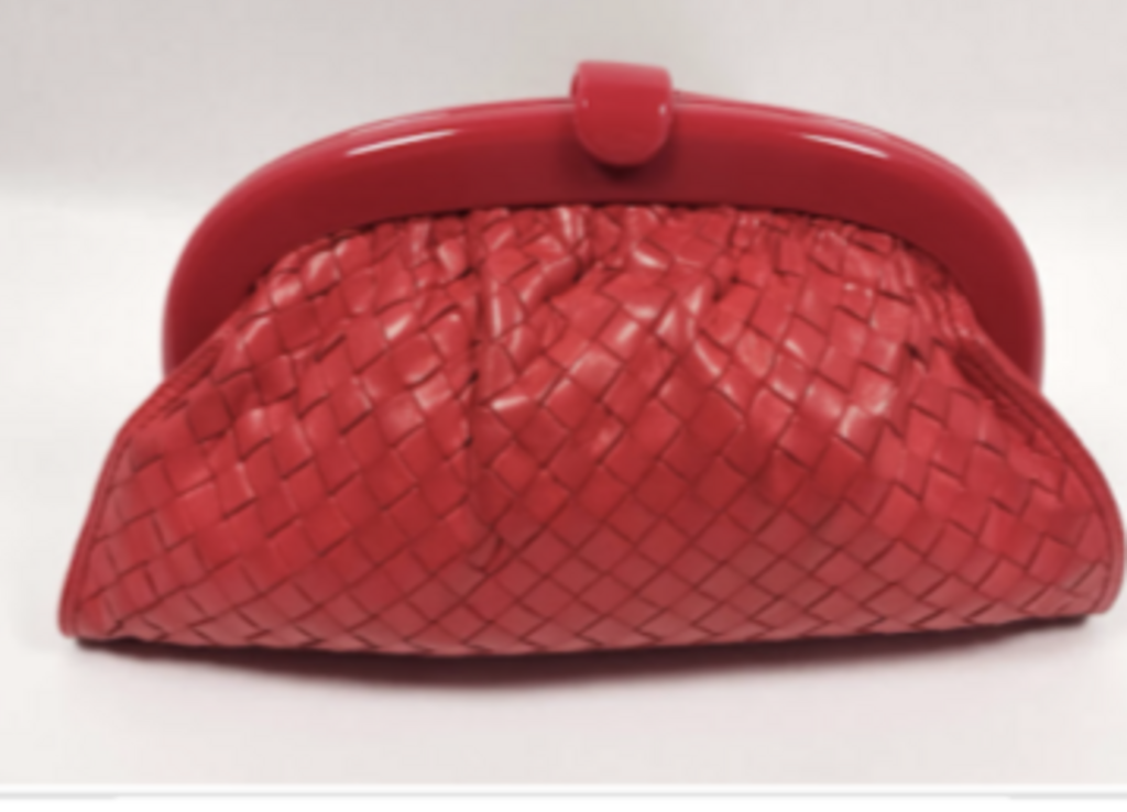 Red Intrecciato & Lucite Clutch