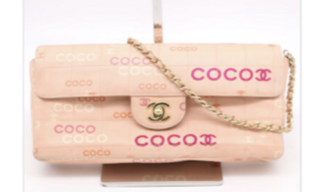 Pink East West Canvas Coco Bag