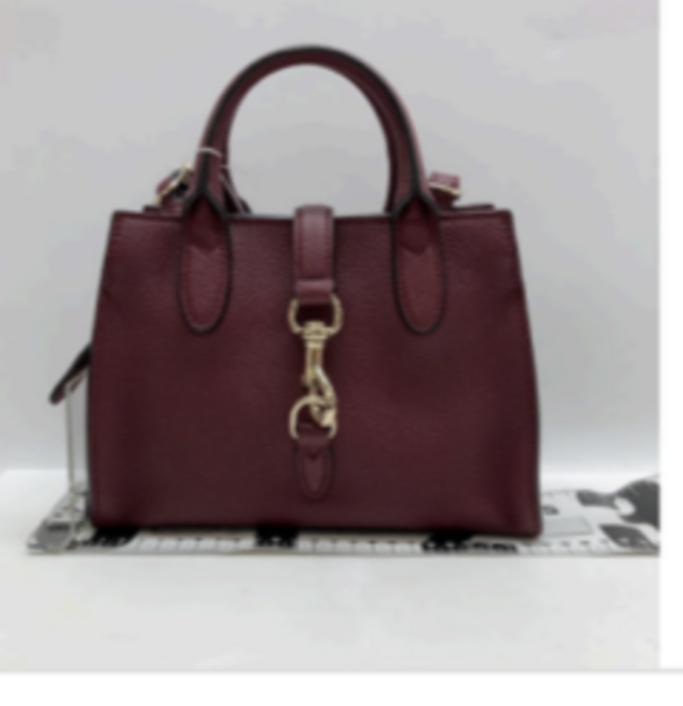 Burgundy Leather Clasp Front 2 Way Bag